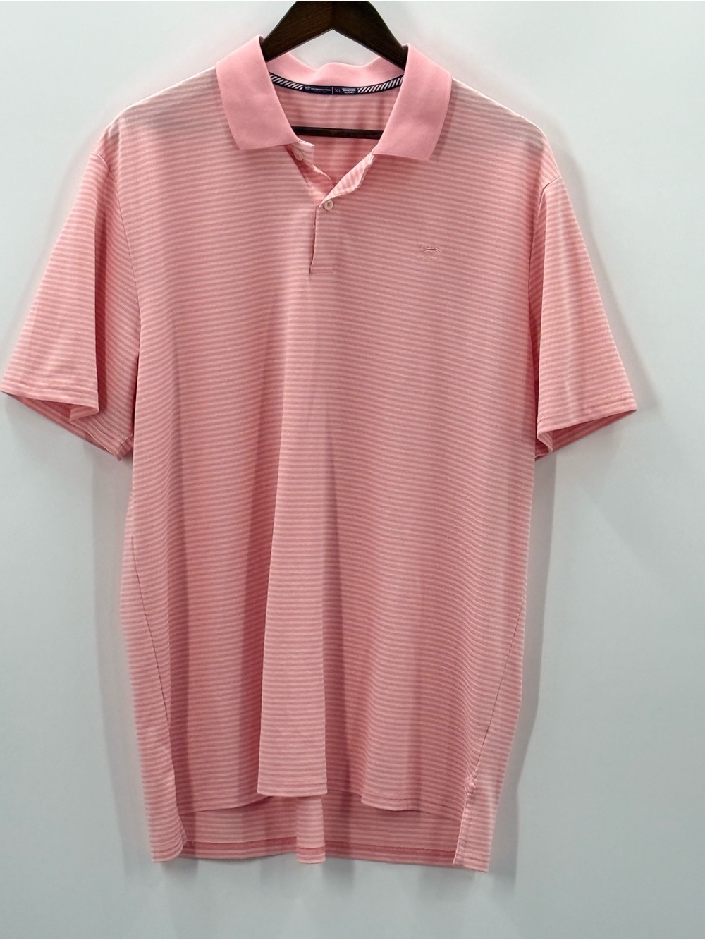 431 Southern Tide XL Pink Striped Polo Shirt